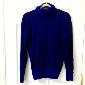 Melissa Paige Size L Large Blue & Black Sweater